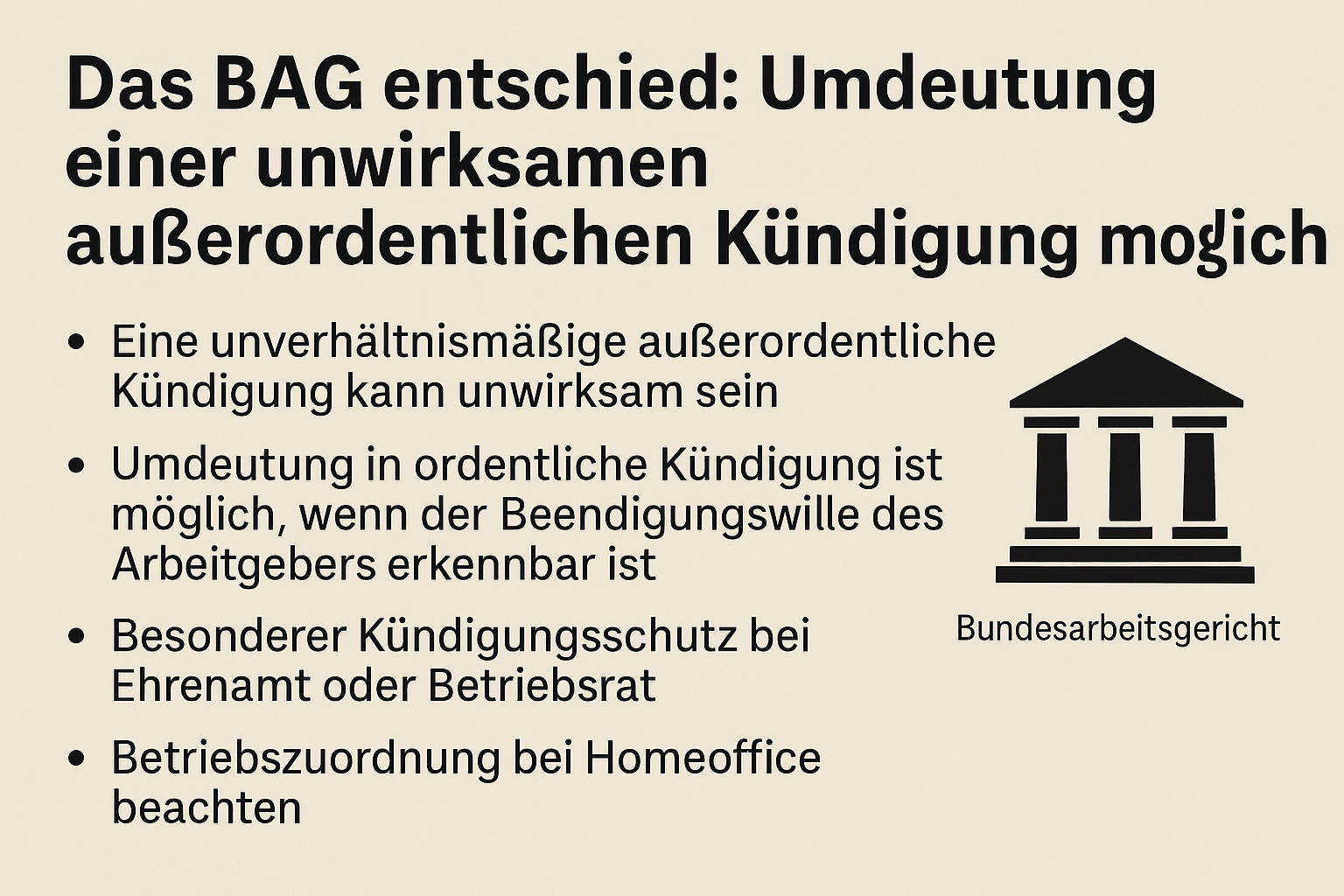 aussagekräftige Grafik auf Deutsch zum BAG-Urteil und der Rolle der GTL als starker Partner für Arbeitnehmer